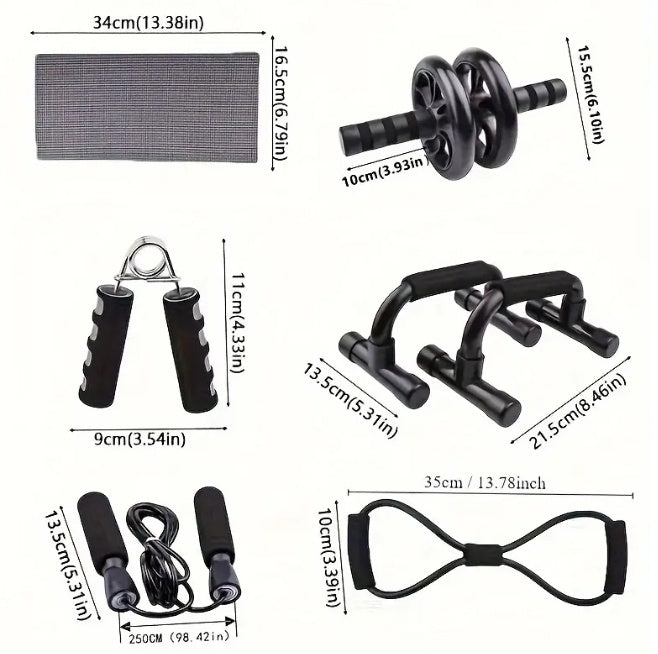 Kit de Musculation 7-en-1 pour Entraînement Complet à Domicile.